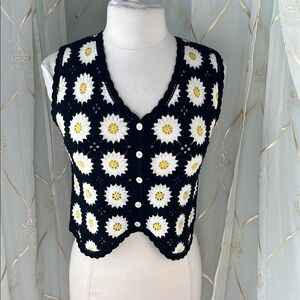 Lulla Collection Crocheted Sweater Vest